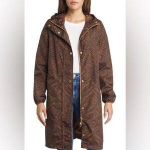 Joules Brown Tiger print rain trench